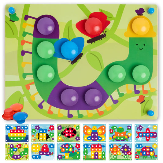 Nene Toys wooden color puzzle base for toddlers supporting fine motor exploration.