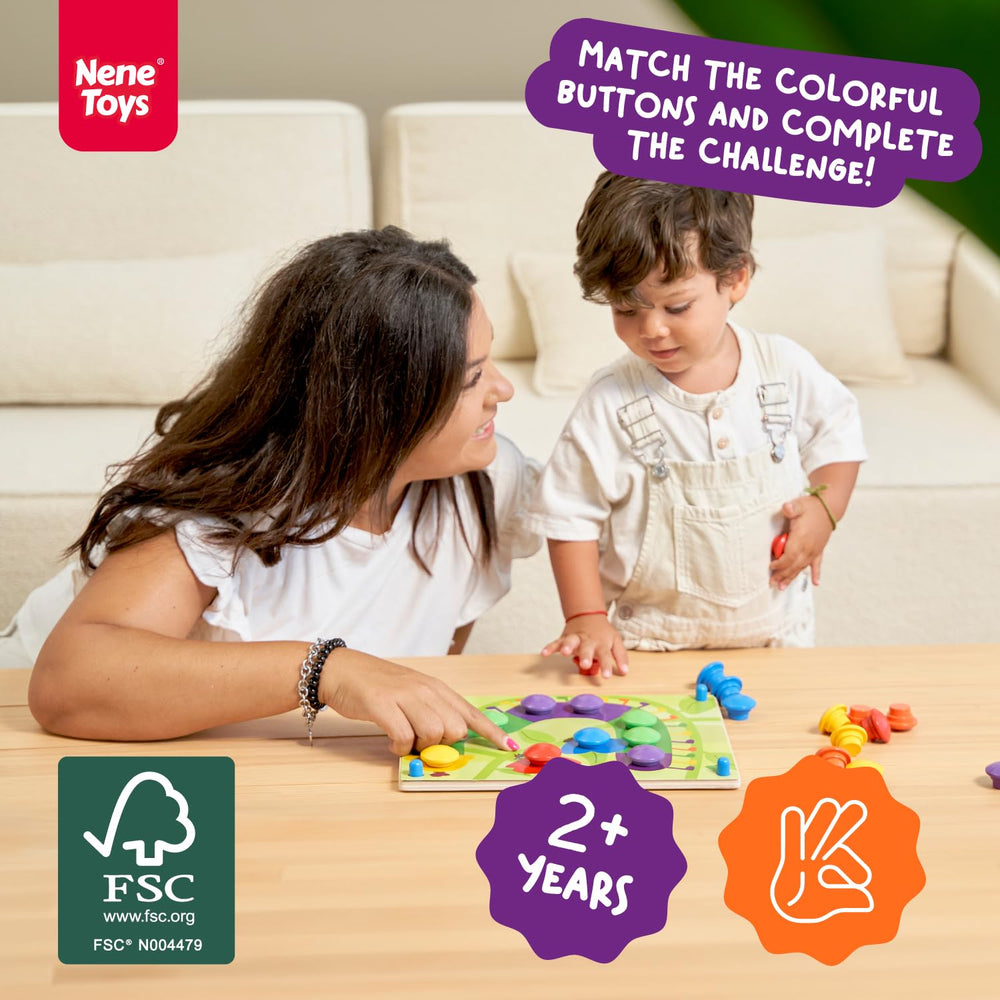 Nene Toys color cards for the puzzle encourage color matching and problem solving.
