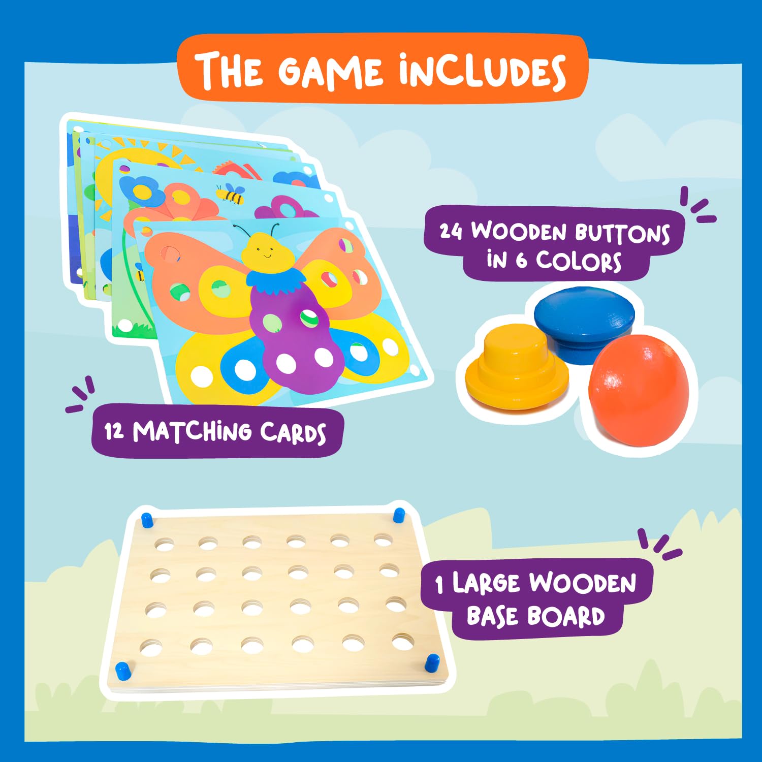 Nene Toys Montessori-inspired pegboard promotes independent, focused play.