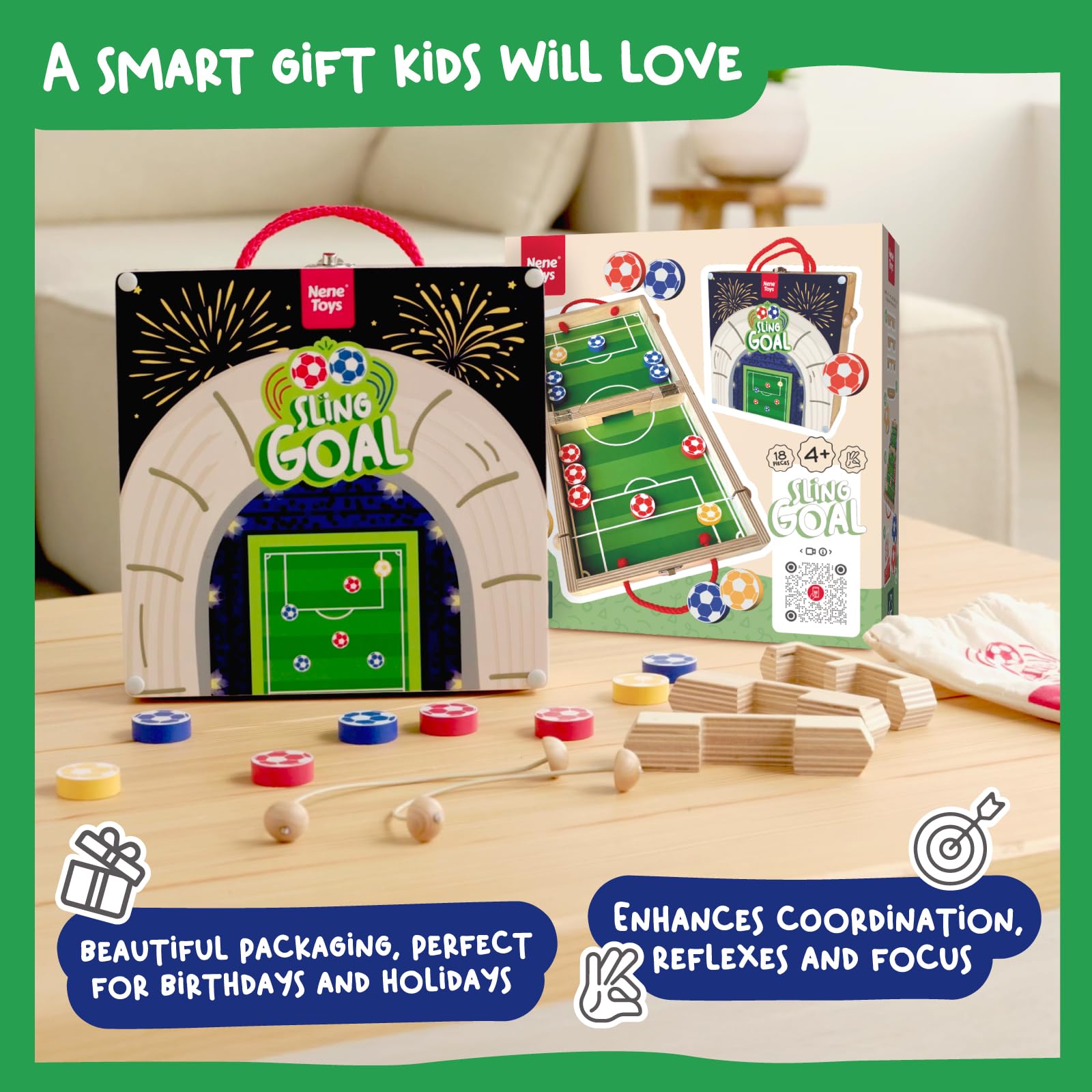Nene Toys Sling Goal travel-ready design for outdoors and vacations.