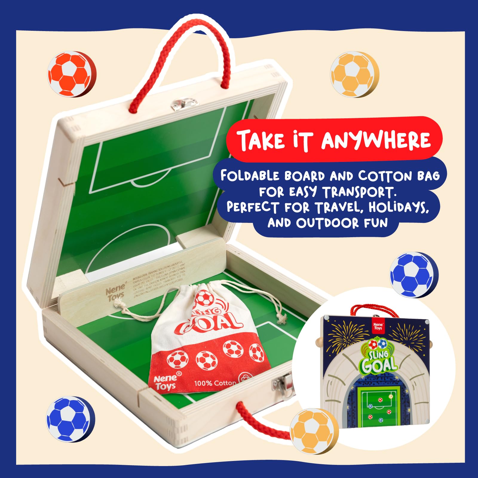 Nene Toys Sling Goal wooden board with smooth finish for durable play.