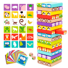 Nene Toys wooden tumble tower suitable for ages 3-9 supporting family fun