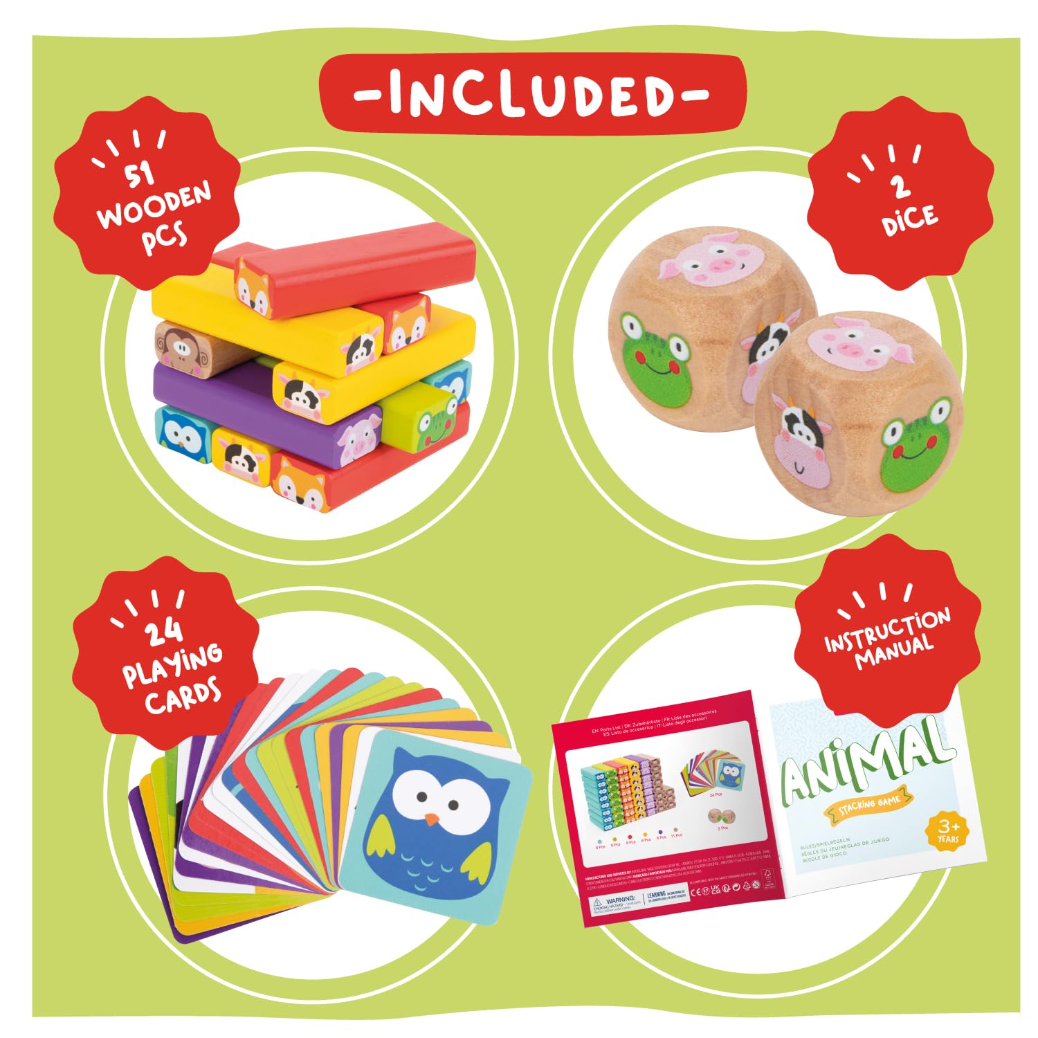 Nene Toys wooden tumble tower gift-ready option for birthdays and holidays