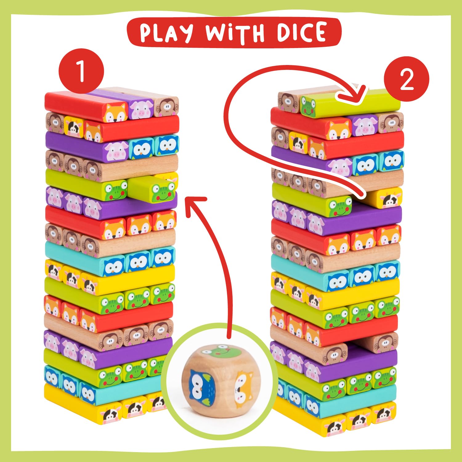 Nene Toys wooden tumble tower imaginative builds focus sparks creativity during play