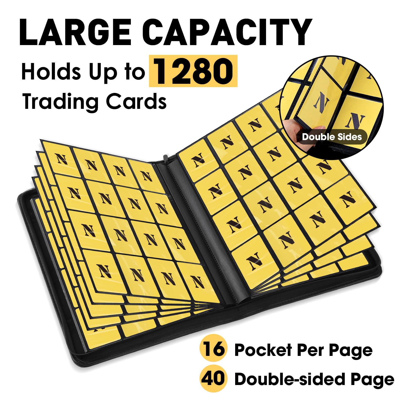 NEOACT 16-pocket binder open cover for quick card access