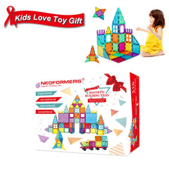 NEOFORMERS magnetic tiles with encased magnets for safe, mess-free crafting.