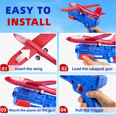Neoot foam gliders blue with LED lights for night-time play.