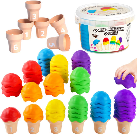 NEOROD ice cream counting toy scoops for color sorting and fine motor practice