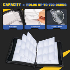 NeatoTek 720-card capacity with nine pockets per side keeps collections neatly visible