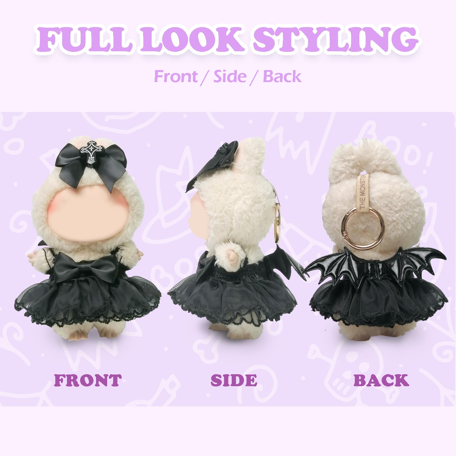 NEOVISTA cross bow hairpin accent for gothic Labubu styling