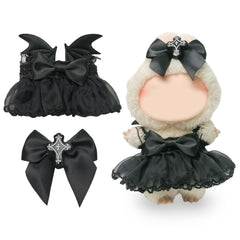 NEOVISTA dark cross enchantress skirt for Labubu dolls in gothic lace