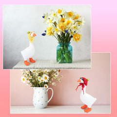 Neowedding desk goose in chick hat introduces cheerful seasonal character