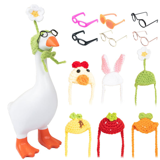 Neowedding desk goose wearing pineapple hat adds playful desk charm and photo-worthy moments