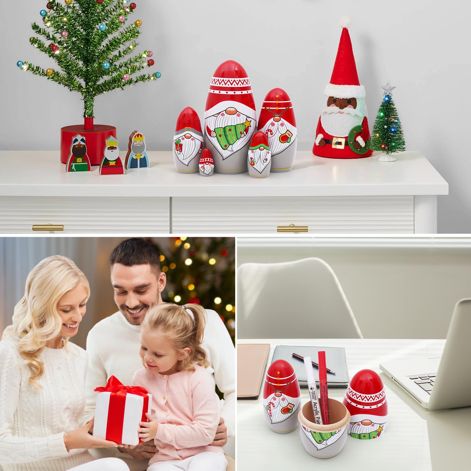 NEPOG nesting dolls double as storage for small trinkets.