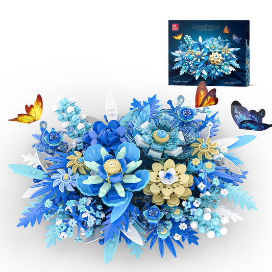 NERCISU blue flowers bouquet assembly displays vibrant petals for a calming centerpiece.