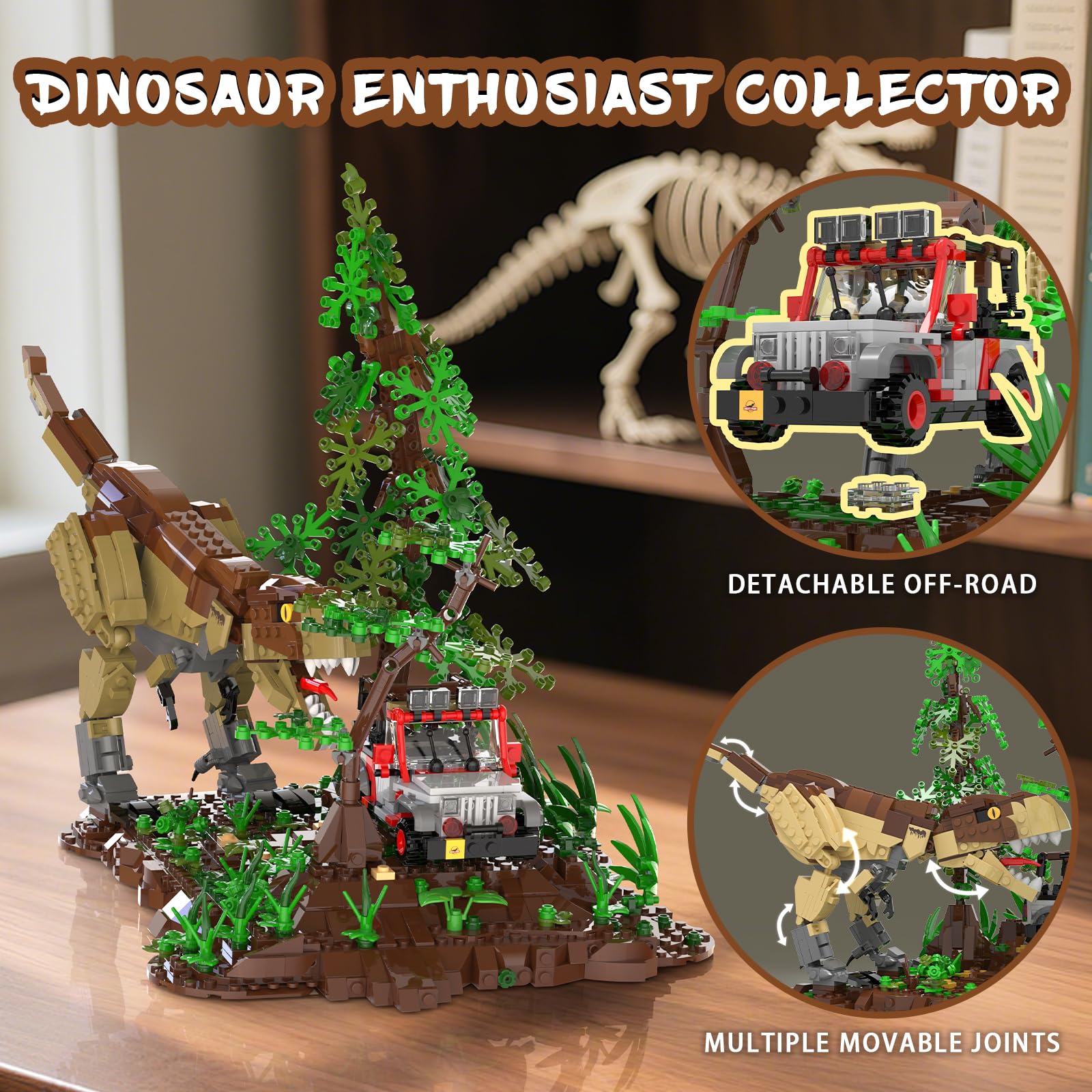 NERCISU Dinosaur Park World off-road vehicle ready for chase scenes.
