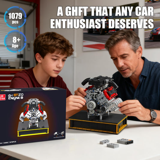 NERCISU V8 ENZO engine assembly in progress helps visualize engine timing