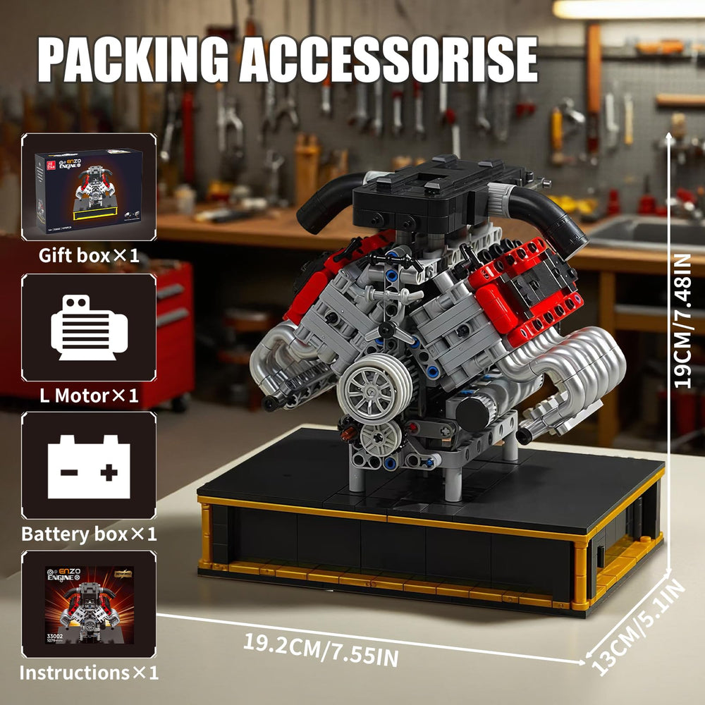 NERCISU V8 ENZO engine display stand provides stable support during demos