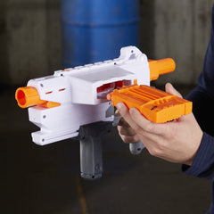 6 Official Nerf Elite darts included for ready-to-fire play.