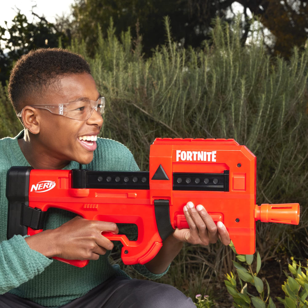 Official Nerf Elite darts included for reliable flight and play.