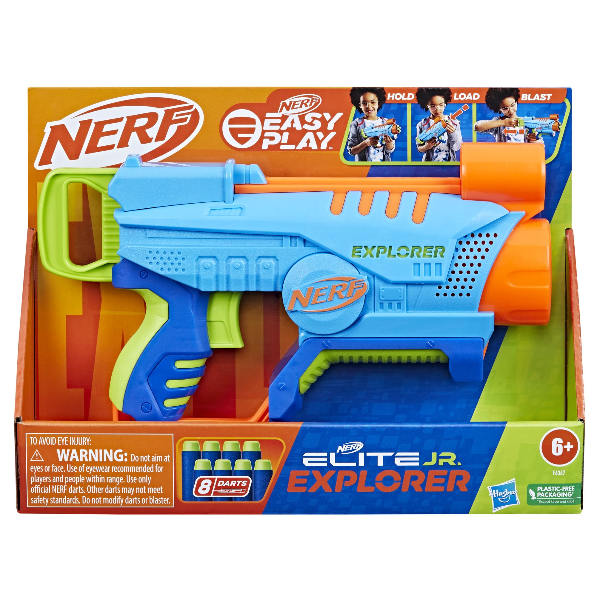 NERF Elite Junior Explorer loading darts, simple hand-fit design for beginners.