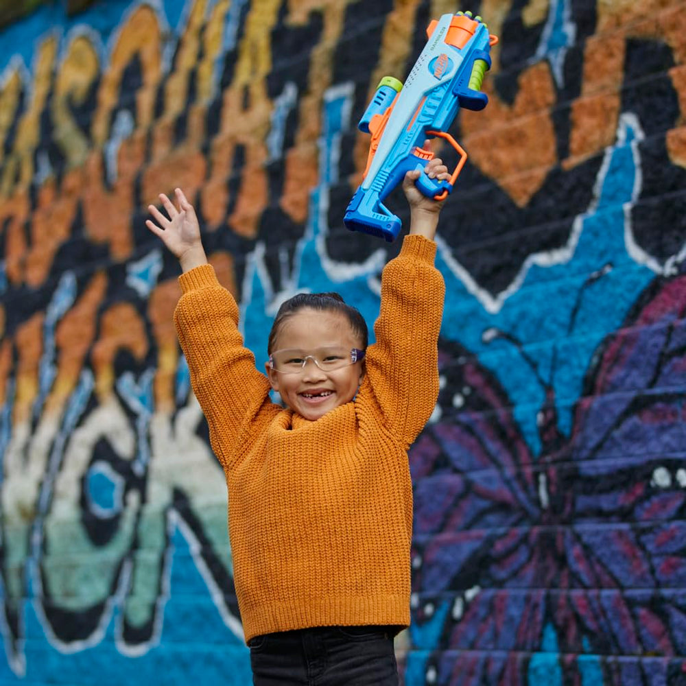 NERF Elite Junior Rookie Pack lightweight blaster for easy carrying by kids.