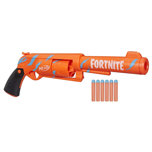 Nerf Fortnite 6-SH hammer action priming for quick-fire battles.