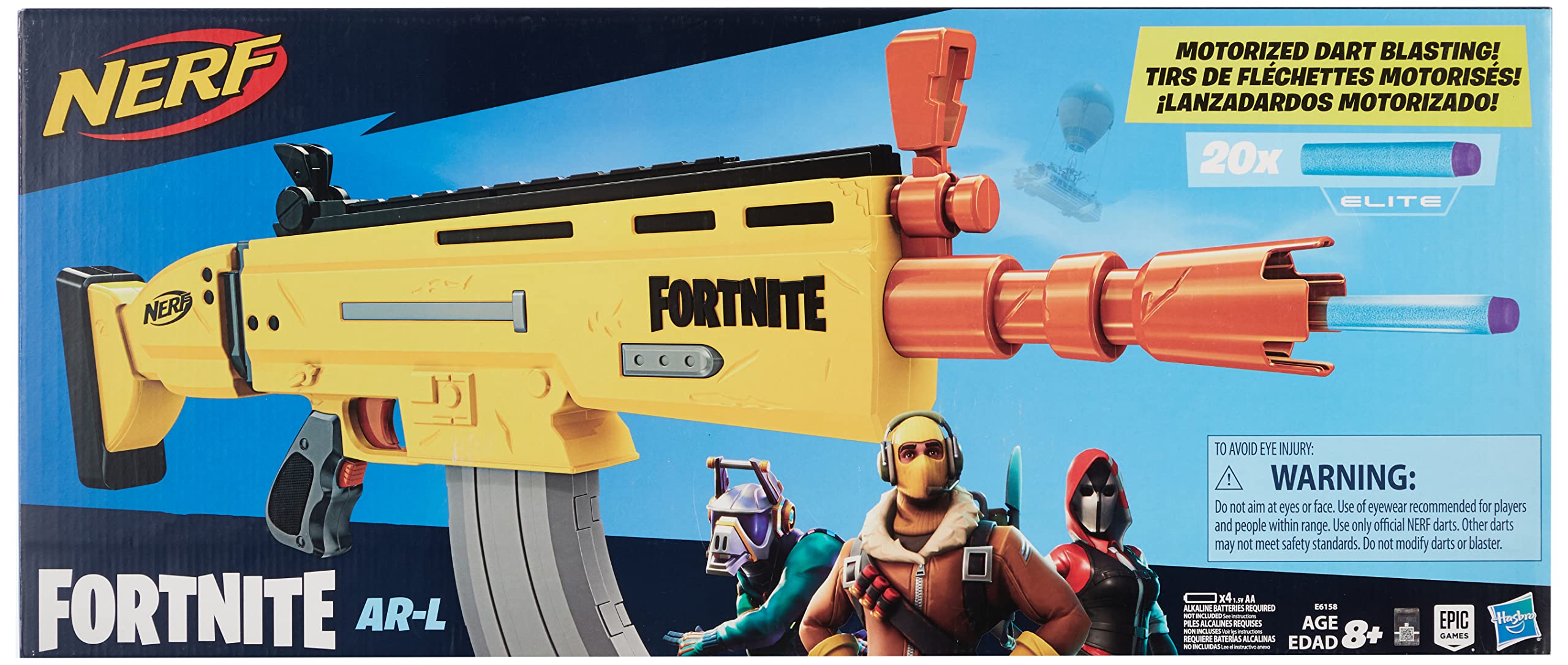 Nerf Fortnite AR-L blaster includes 20 official Nerf Elite darts for extended battles