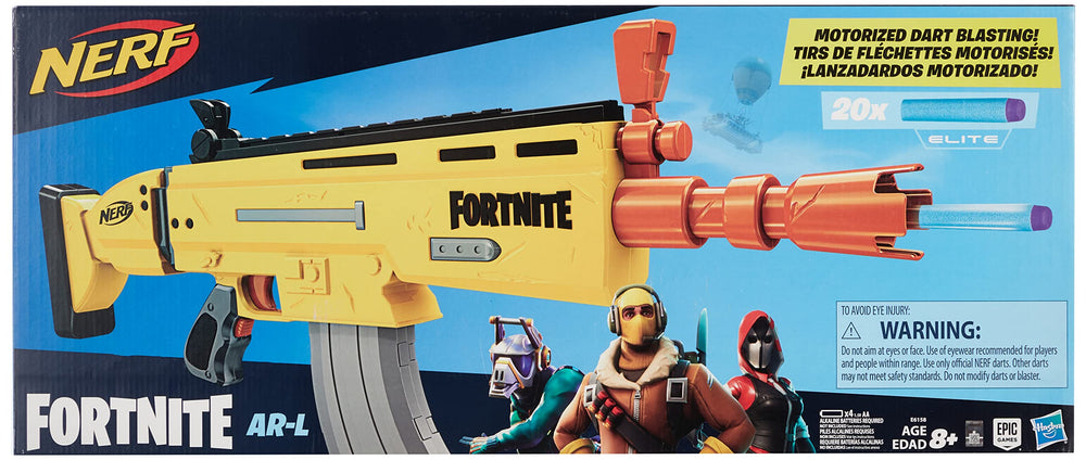 Nerf Fortnite AR-L blaster includes 20 official Nerf Elite darts for extended battles