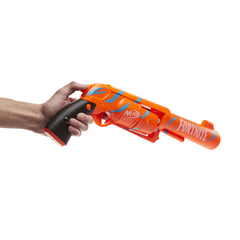 Box shows blaster with included darts and instructions.
