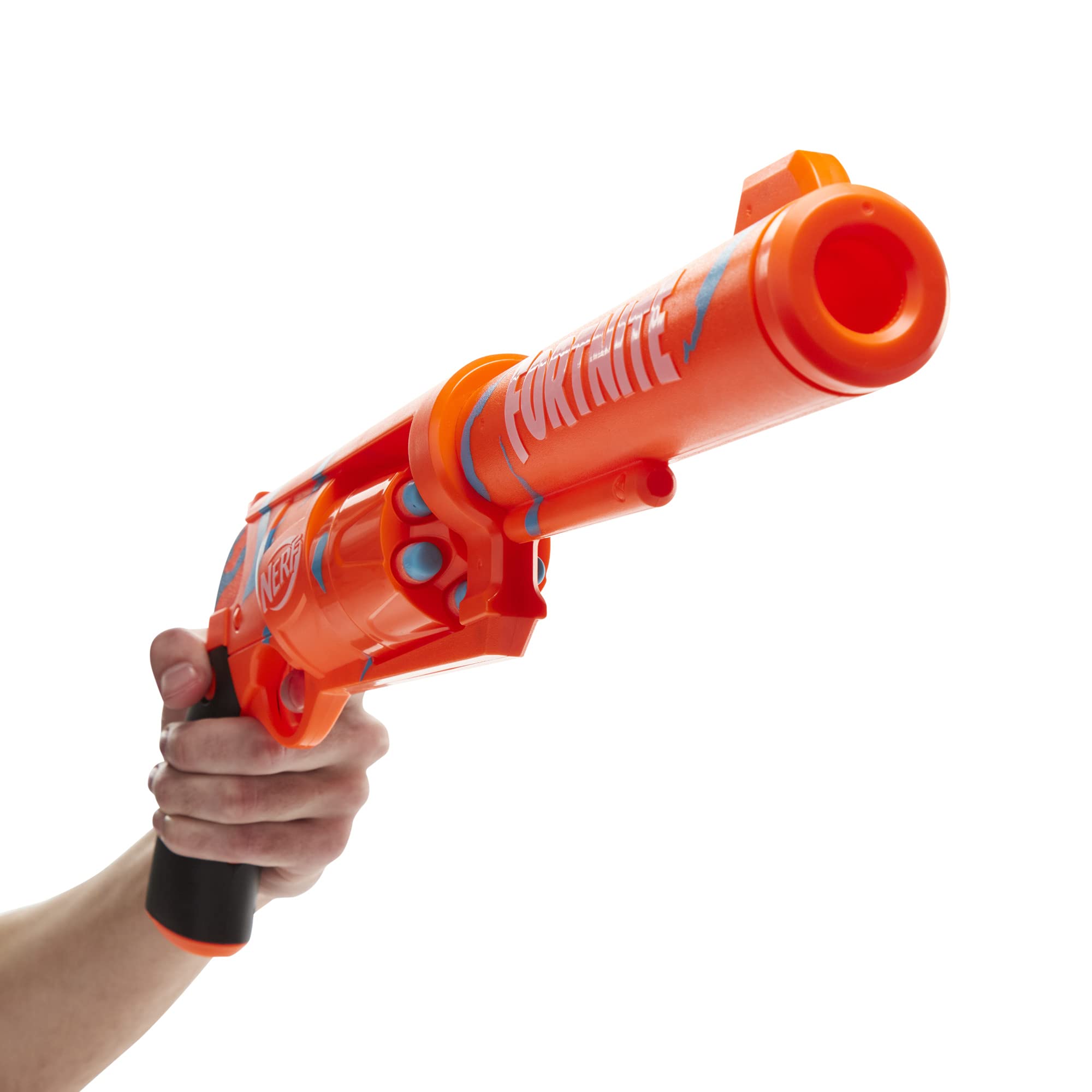 Side view of Nerf Fortnite blaster with camo wrap detail.