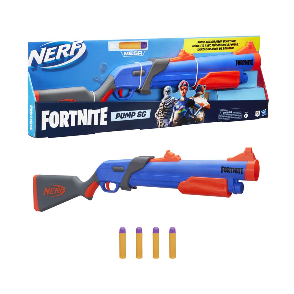 Nerf Fortnite Pump SG blaster with side-door loading for quick reloads during backyard battles.