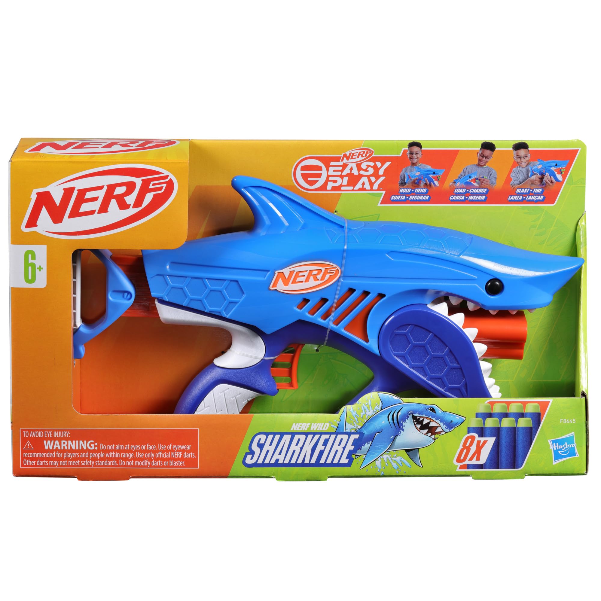 Nerf Junior Wild Sharkfire blaster side profile shows easy load and light feel.