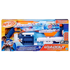 Nerf Loadout Arctic Zerostriker blaster barrel extends range and accuracy.