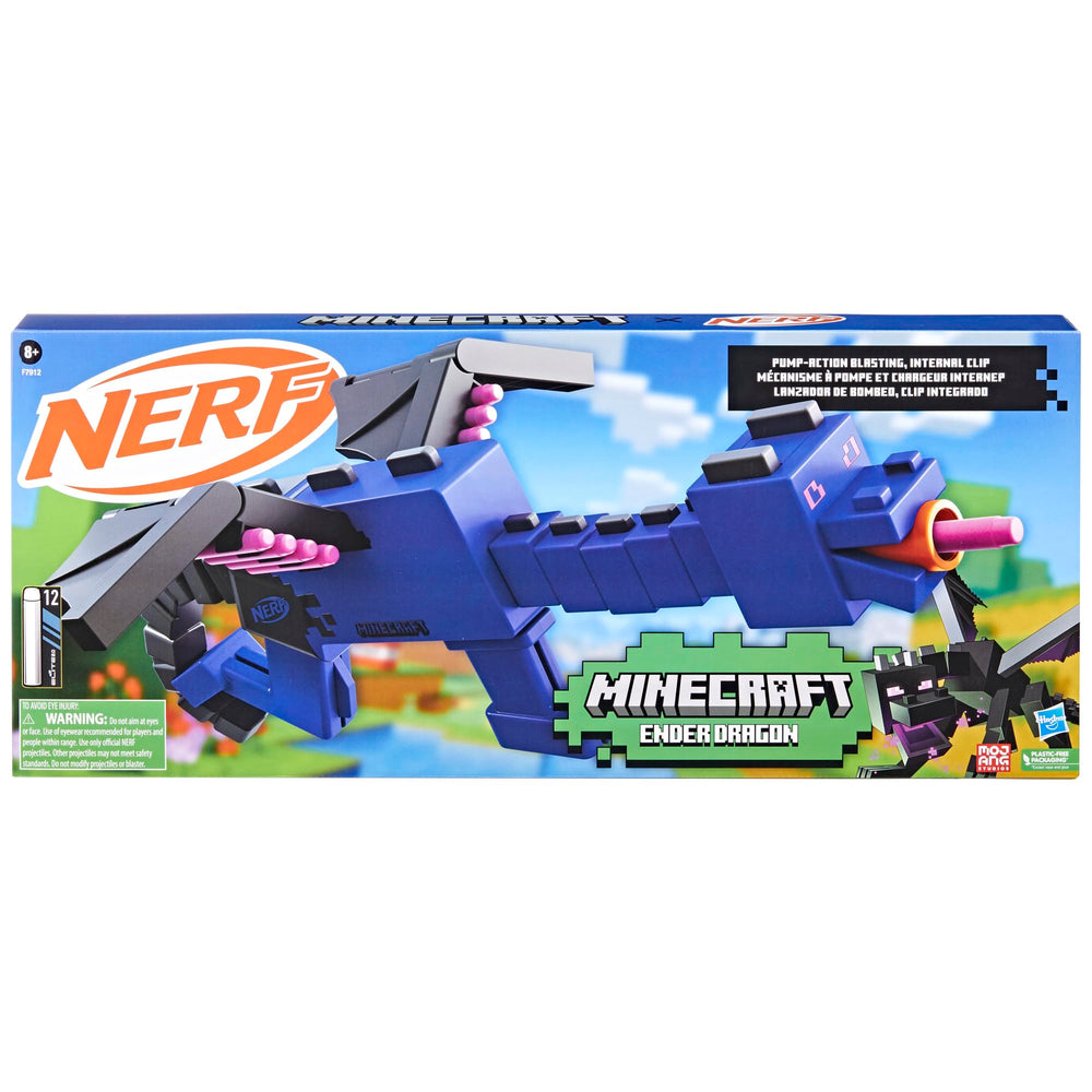 Nerf Minecraft Ender Dragon blaster mouth-dart action for dramatic play