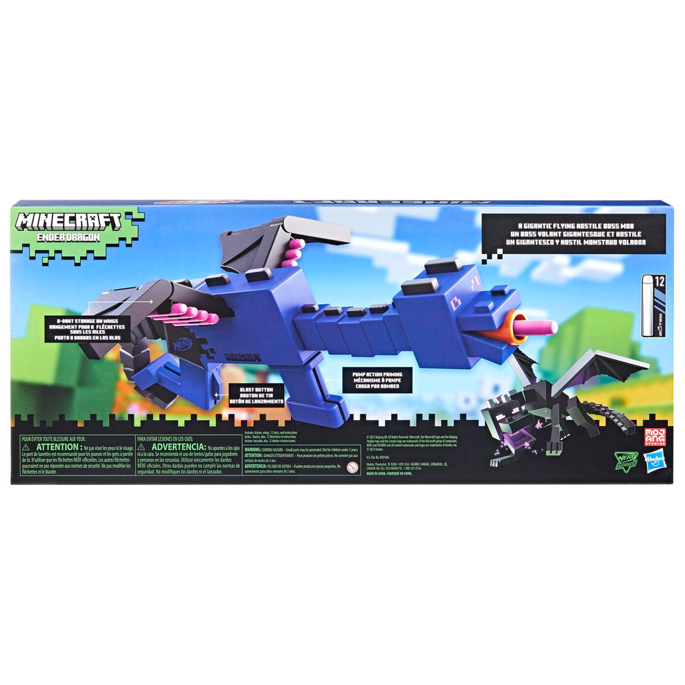 Nerf Minecraft Ender Dragon blaster play scene showing action