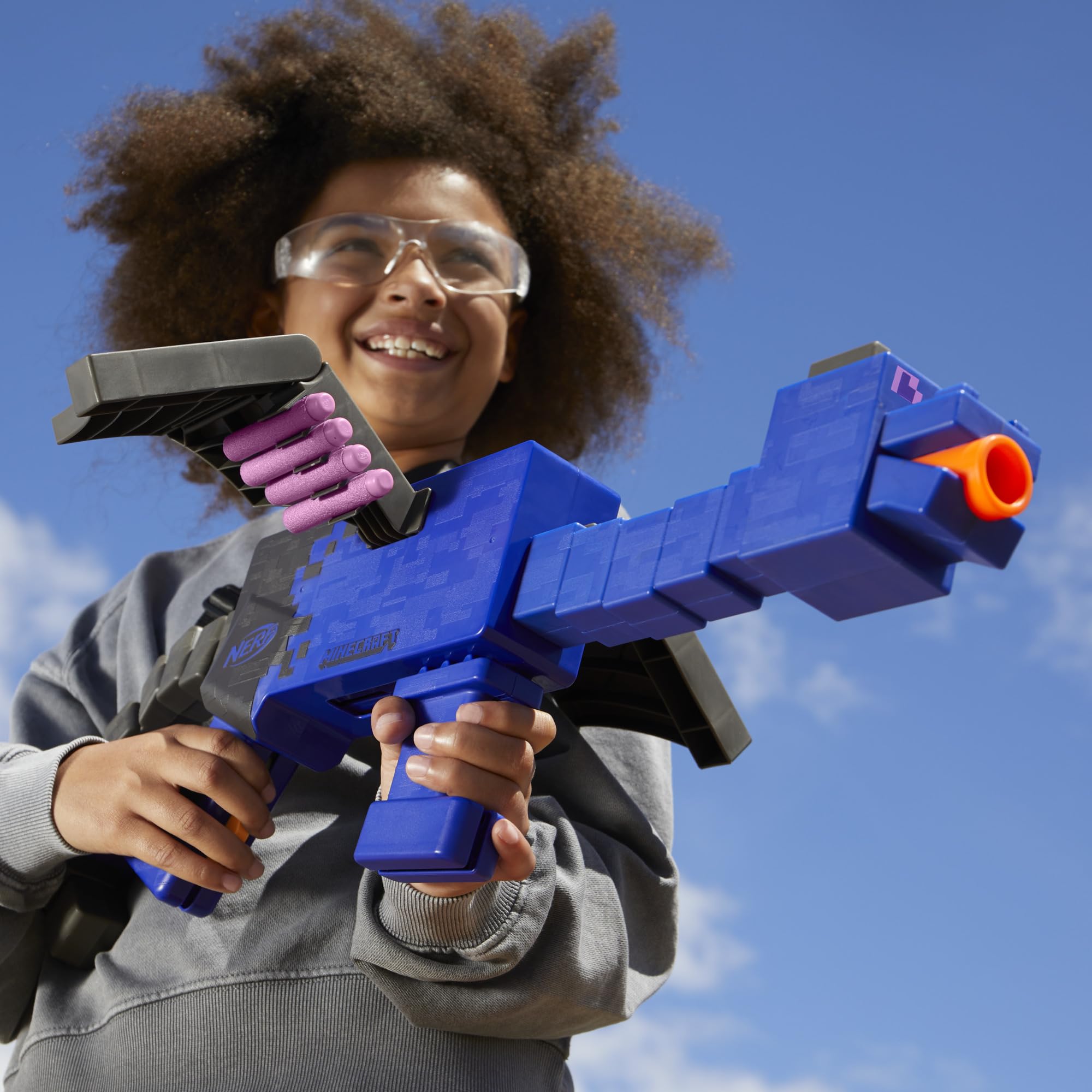 Nerf Minecraft Ender Dragon blaster priming handle resembling dragon legs