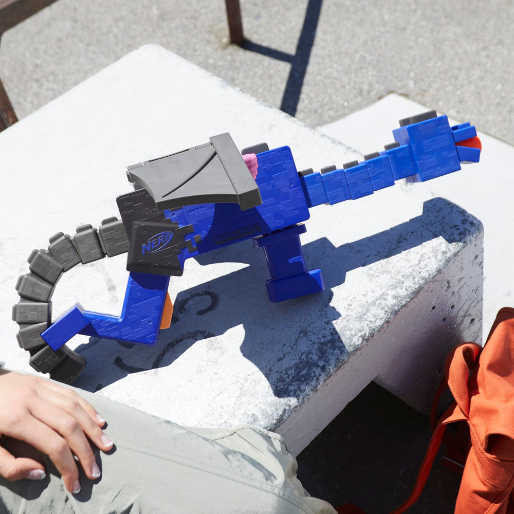 Nerf Minecraft Ender Dragon blaster wings showing 8-dart storage