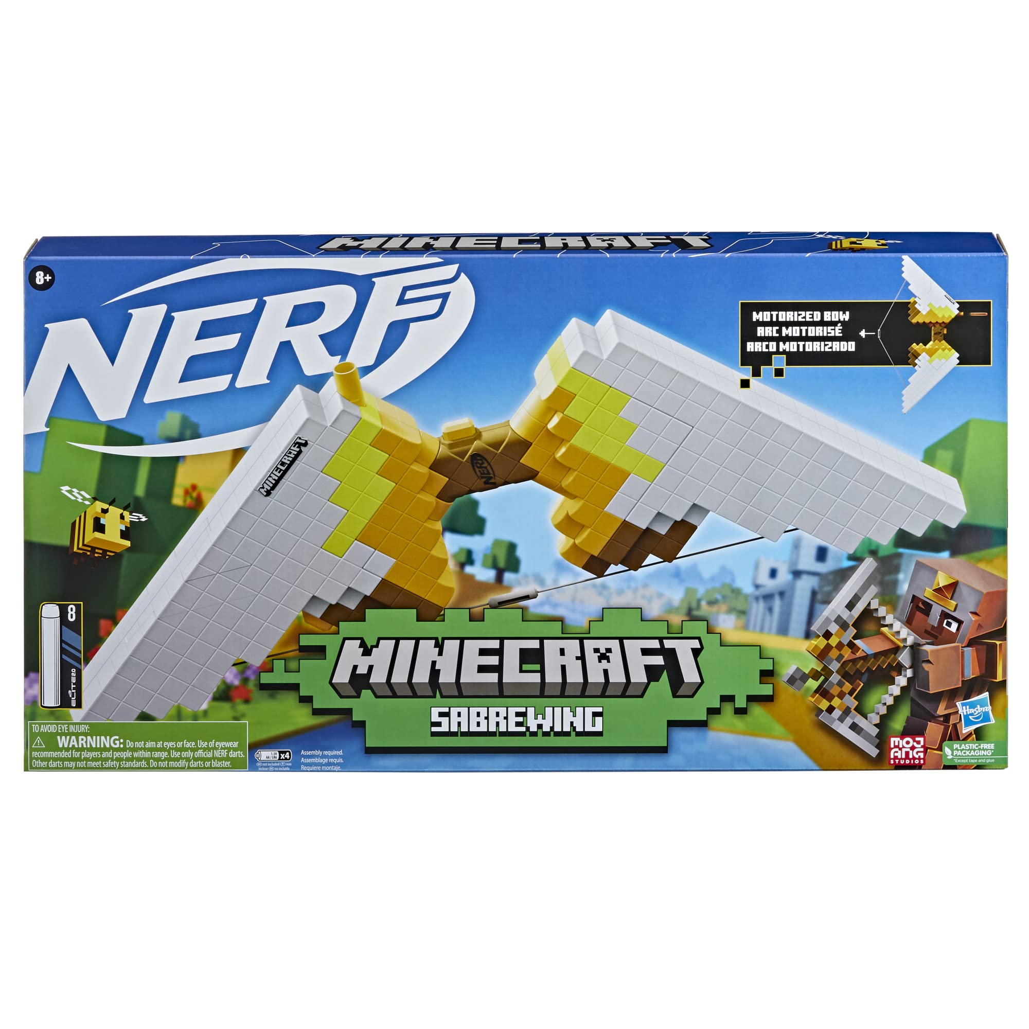 Nerf Minecraft Sabrewing Bow motorized blasting for rapid rounds