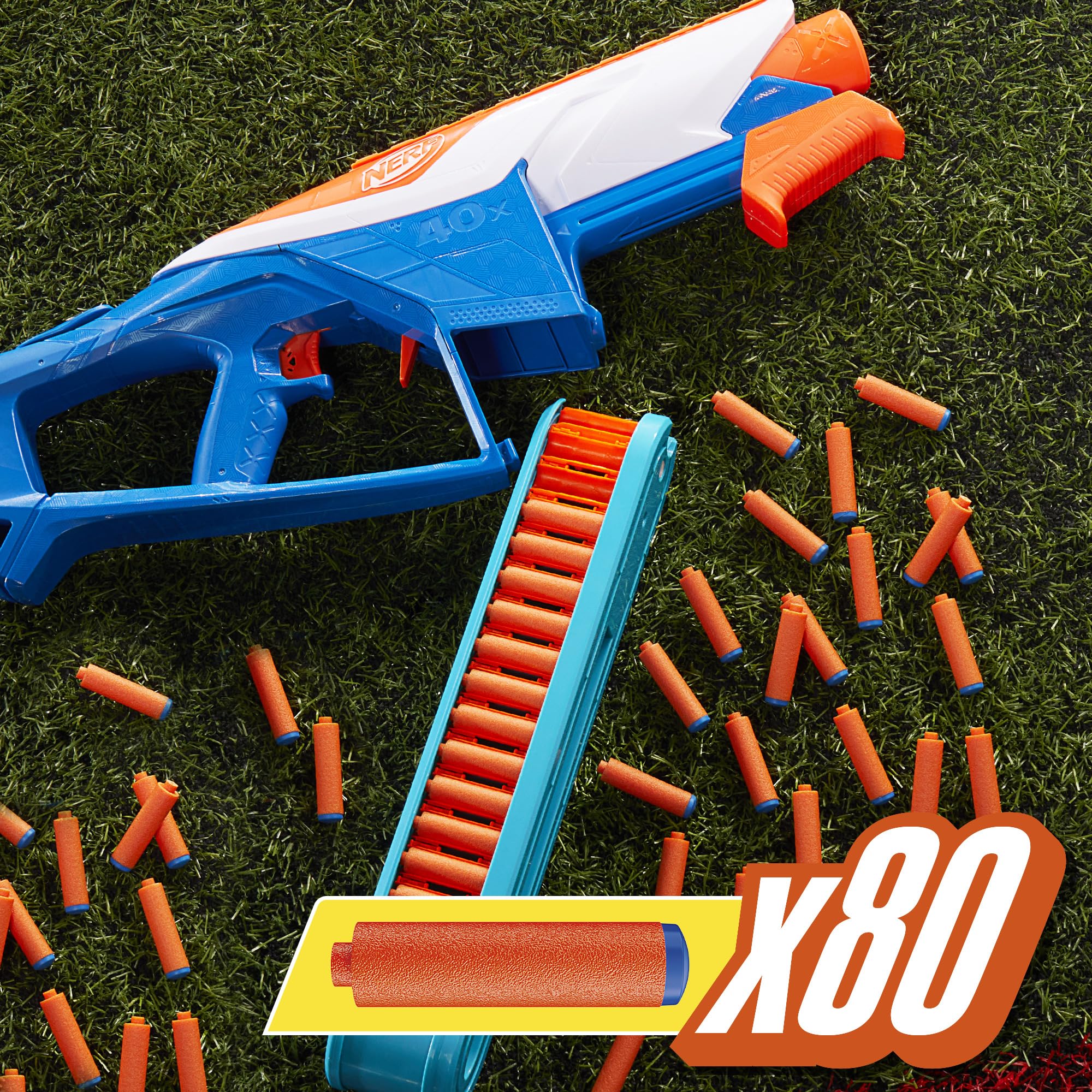 Nerf N Series pump-action firing creates satisfying pump and trigger feel.