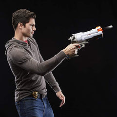 Nerf Overwatch McCree blaster and badge create a striking display option
