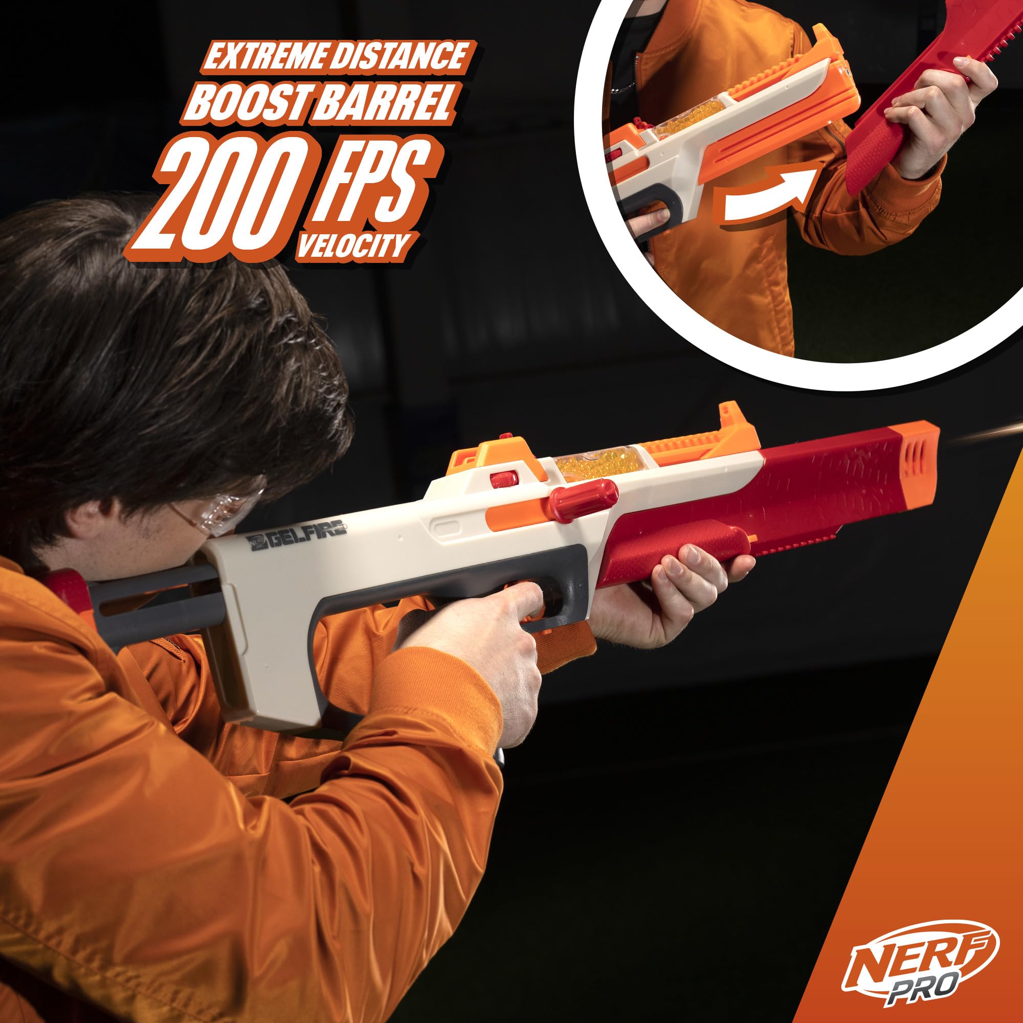 Hydrated Nerf Pro GelFire rounds ready to fire with quick bursts