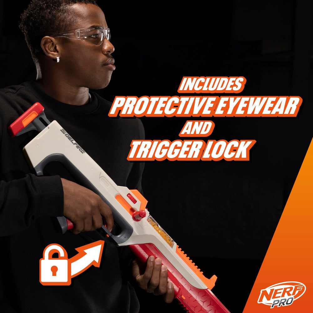 Protective eyewear included with Nerf Pro GelFire Ghost set for safety