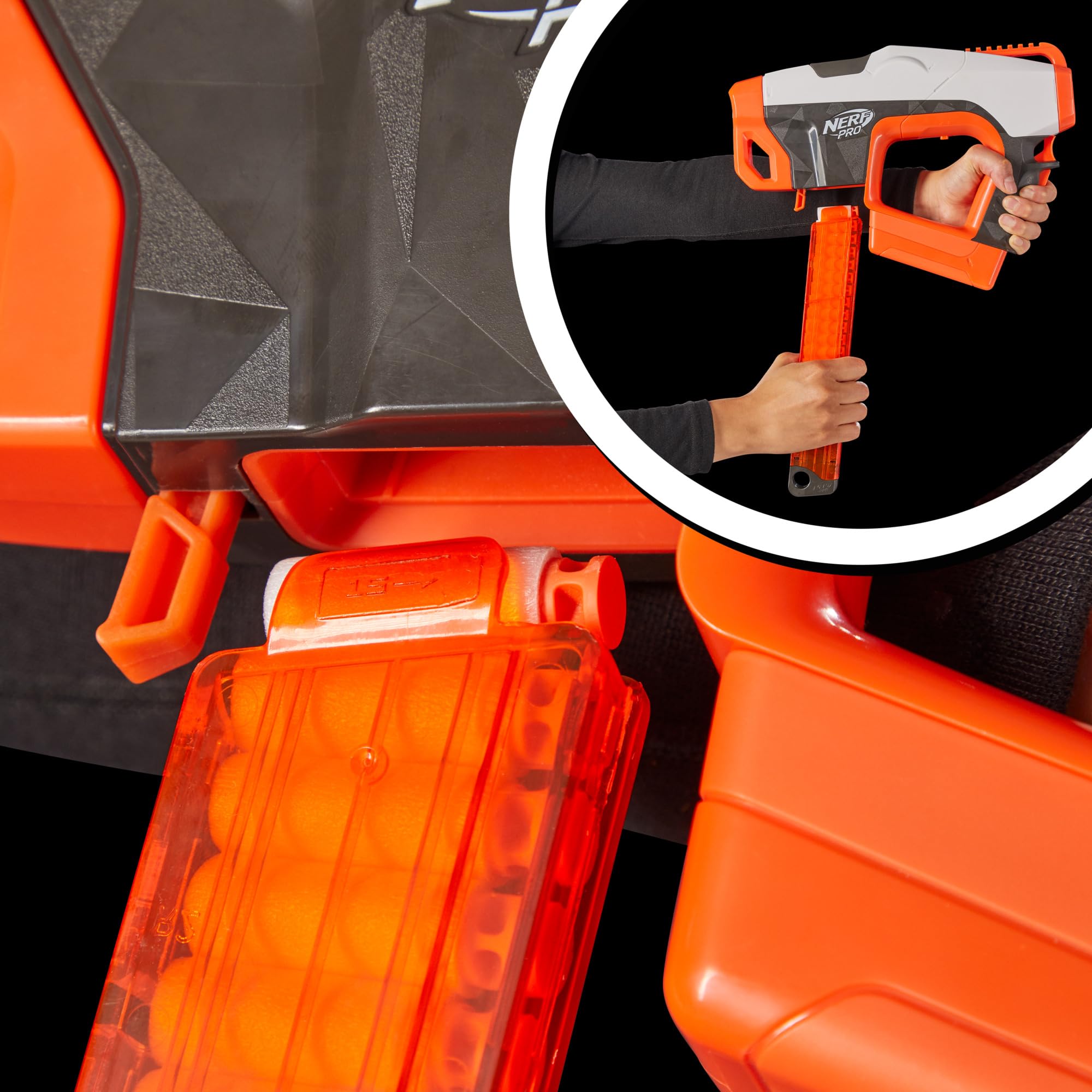 Nerf Pro Sender eyewear includes protective PPE for safe play.