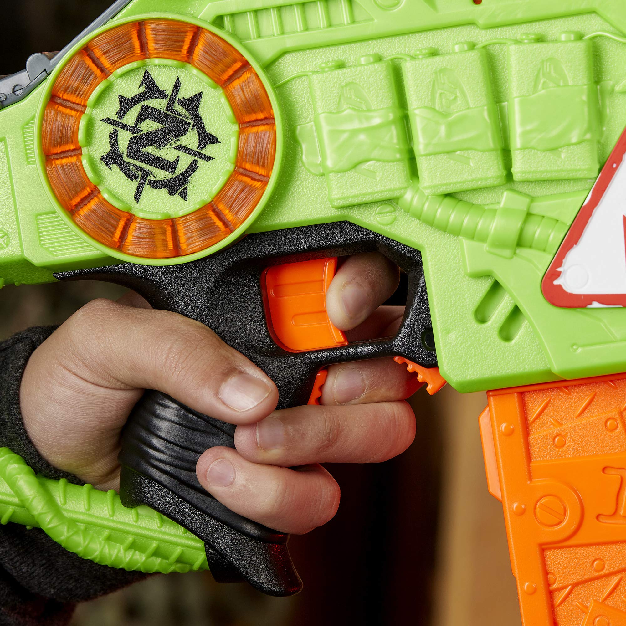 Nerf Revoltinator zombie strike darts loaded for distance and play