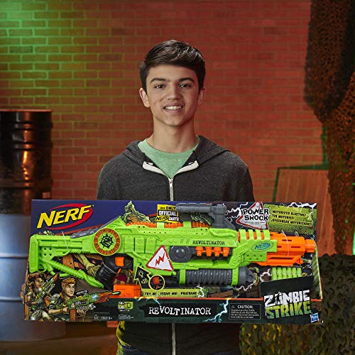 Nerf Revoltinator Zombie Strike blaster on a table ready for action
