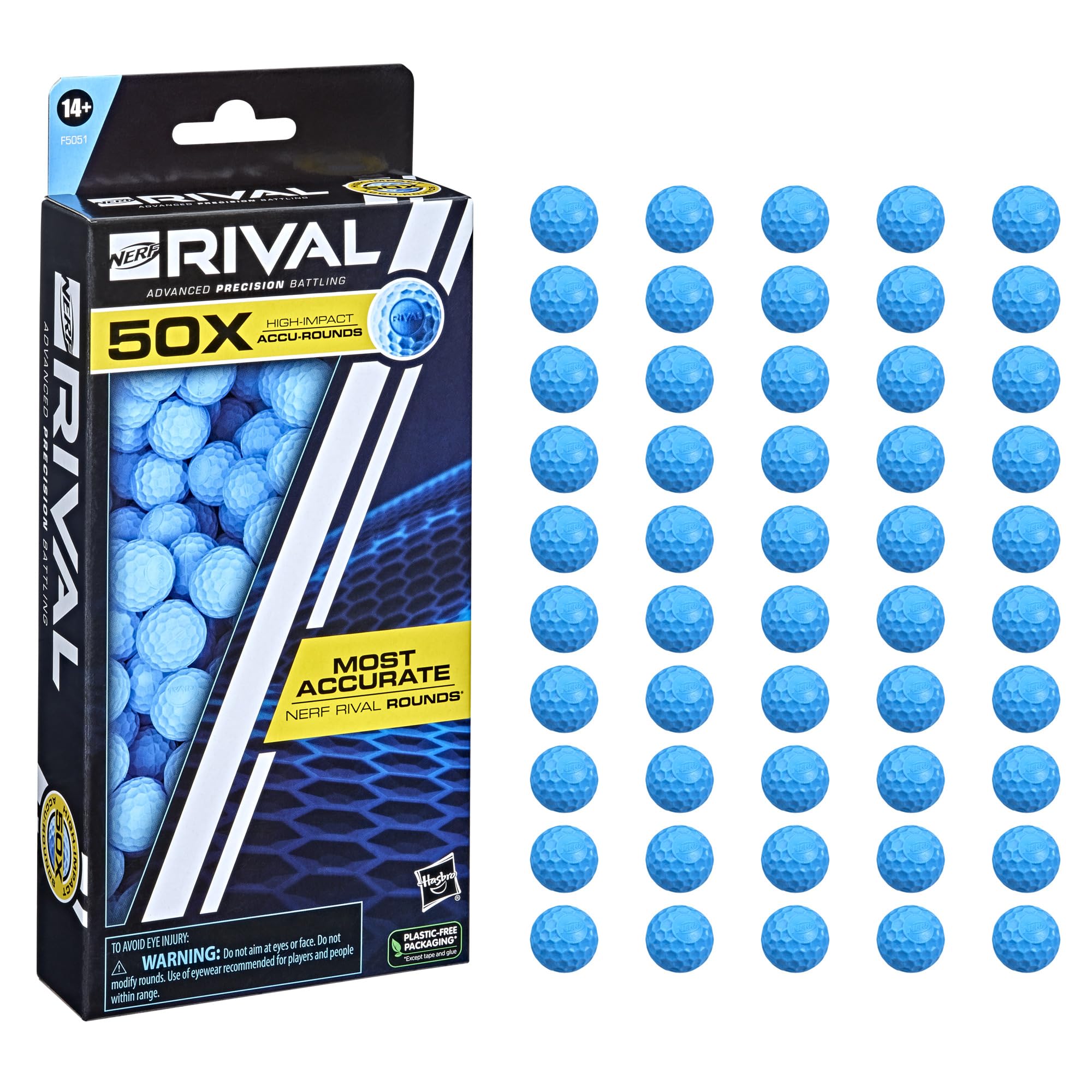 Nerf Rival Accu-Round refill pack front view, quick reloading potential.