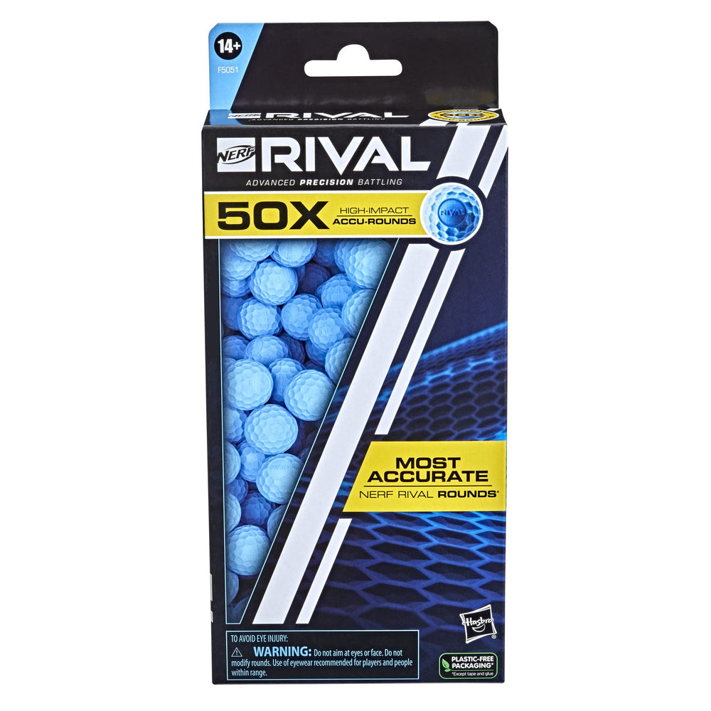 Nerf Rival Accu-Round refill pack in use during gameplay on the field.