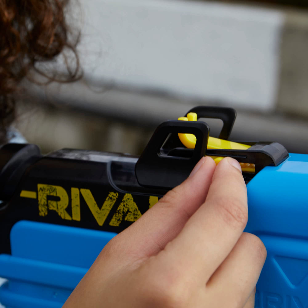 Nerf Rival Accu-Rounds 12-pack emphasizes flight consistency.