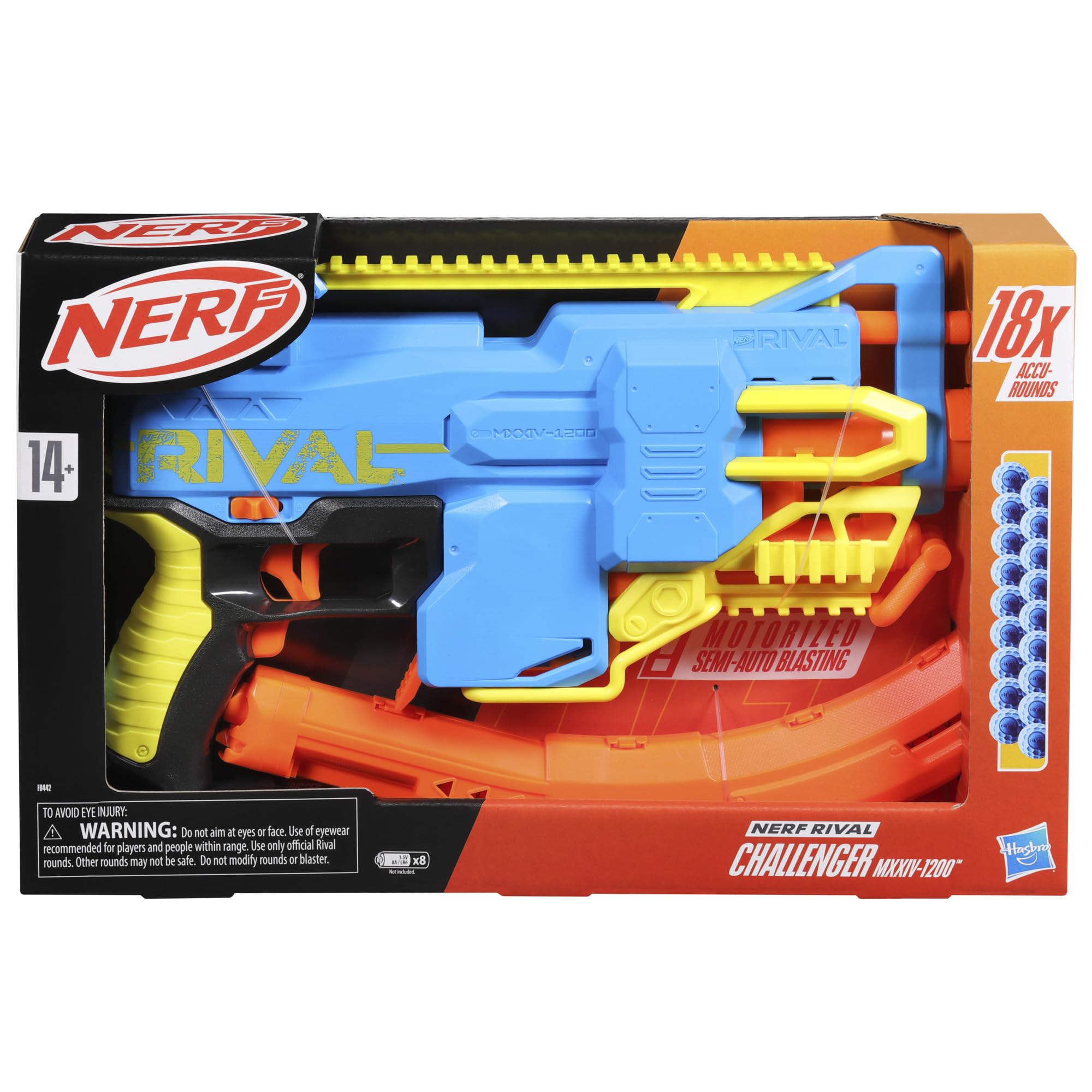 Nerf Rival Challenger MXXIV-1200 battle-ready setup with tactical rails